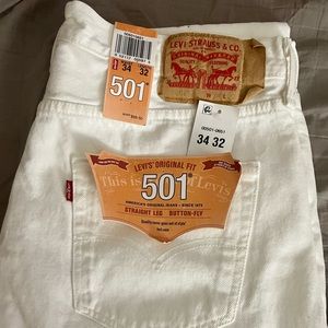 Levi’s 501 Straight Leg Button Fly Jeans. Never worn.